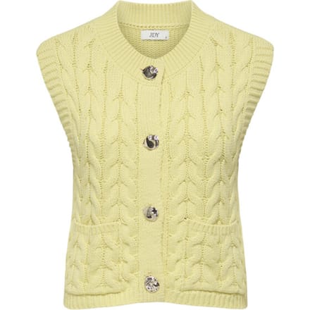 Jacqueline de Yong annalise s/l o-neck cable vest k 15370227 double cream