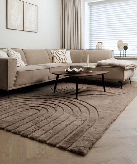 Fluffy vloerkleed - Carvy taupe 140x200