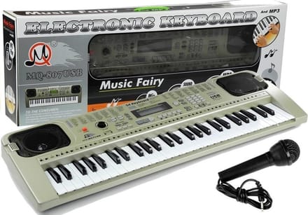 Kinder keyboard - 54 toetsen - met microfoon - en USB-ingang