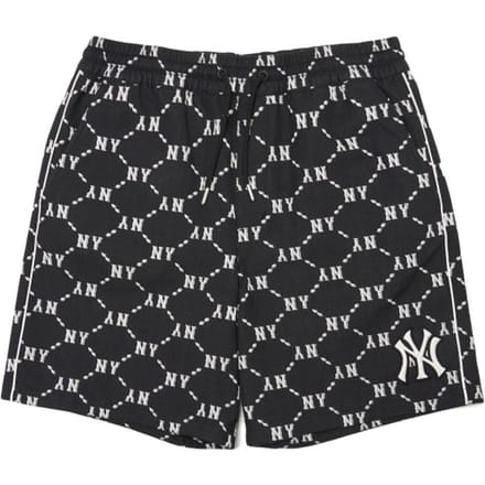 Shorts en Coton Imprimé Logo Logo de Base MLB Unisexe Noir 3ASMM0323-50BKS S gray