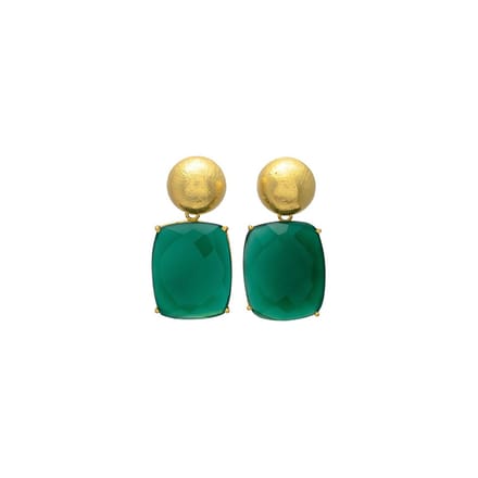 Oorbellen dames statement - Claire Smaragd - goud