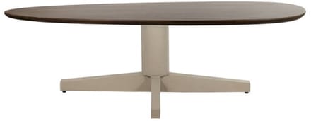 Salontafel Taurus organisch beige poot Mangohout 130x70 cm - walnoot