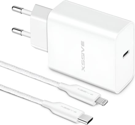USB C Adapter met Oplader Kabel geschikt voor Apple Lightning, iPhone, iPad en AirPods - 25W Snellader
