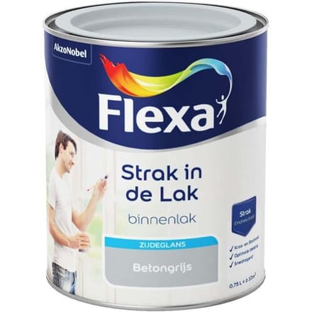 Flexa - Strak In De Lak Binnenlak Zijdeglans - Betongrijs - 750 Ml