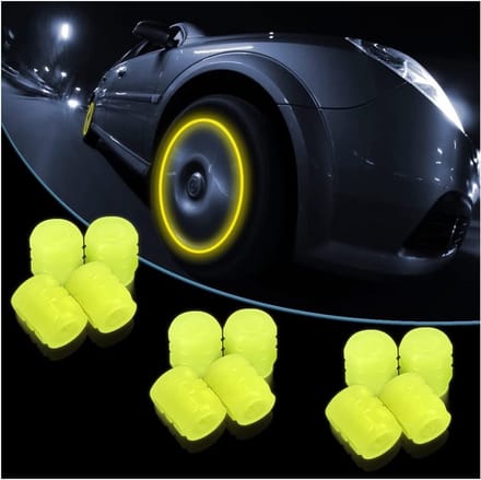 Dailygoods- Bandklepdoppen 12 Stuks - Verlichte Ventieldoppen - Auto