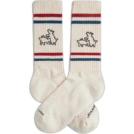 Jimmy Lion unisex sokken athletic two dogs beige (Keith Haring)