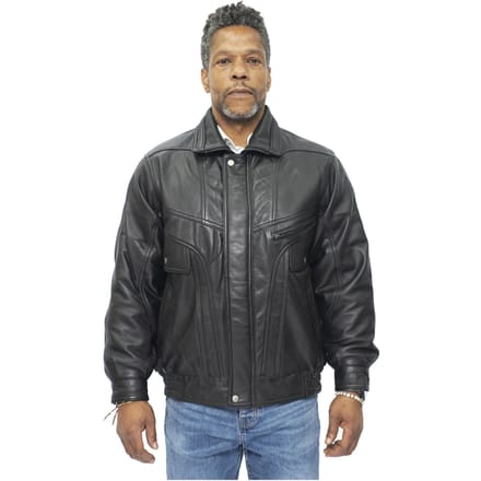 Heren klassiek Harrington bommenwerper leren jack-Minsk