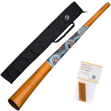 Houten Didgeridoo 130cm – Handbeschilderd met DVD en Tas