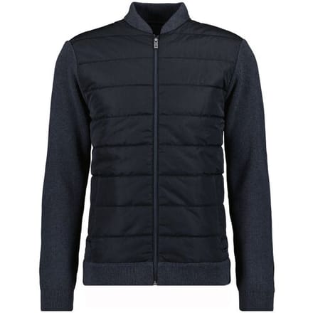 Ragman Vest Cardigan Jacket Nylon Front College Collar Zwart / male