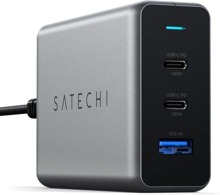 Satechi 100W USB-C PD GaN Compact Charger - Grijs