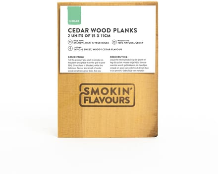 Cederhouten Planken | Set van 2 | 15 x 11 x 1 cm | Voor Aromatisch Gerookte Gerechten