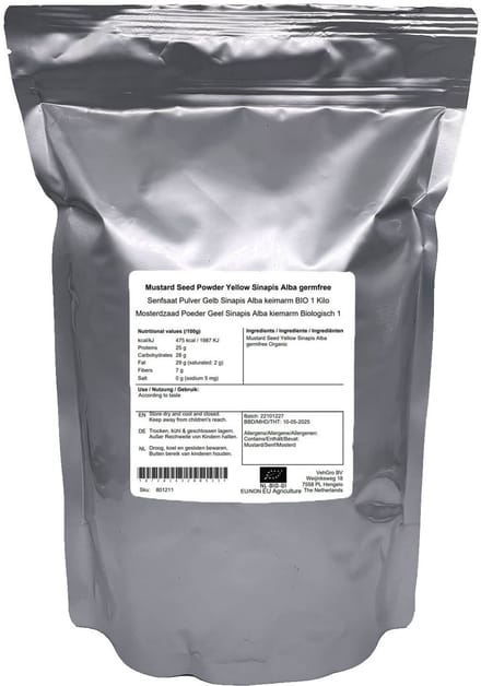 Mosterdpoeder Geel Sinapis Alba Kiemarm - 1 Kg - Holyflavours