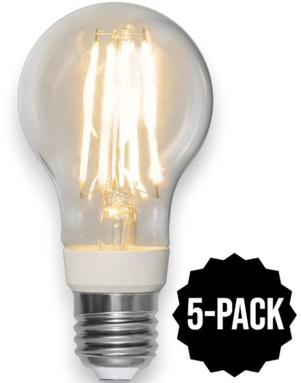 5-Pack | LED lamp met sensor - E27 - 8W - Extra Warm Wit - 2700K - Filament - Helder