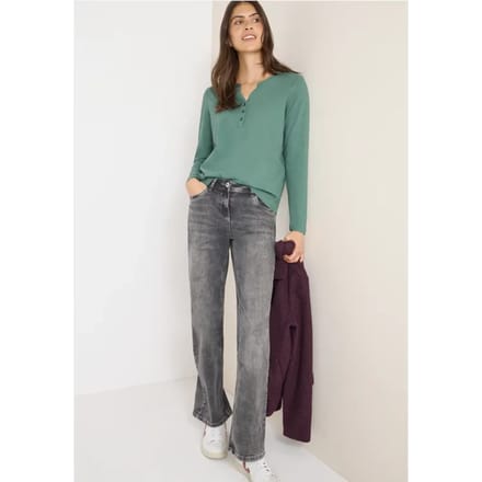 Shirt met lange mouwen met gespleten hals