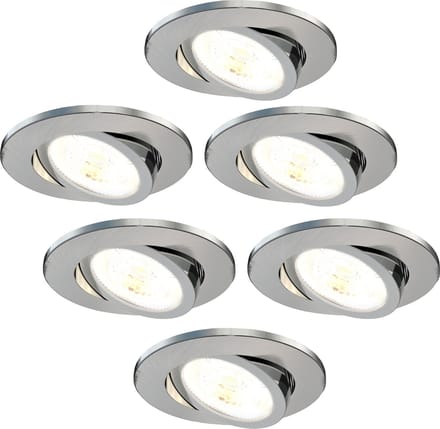 Ledvion - 6X LED Inbouwspot - RVS - Dimbaar - 7W - IP65 - CCT - COB - Ø90mm