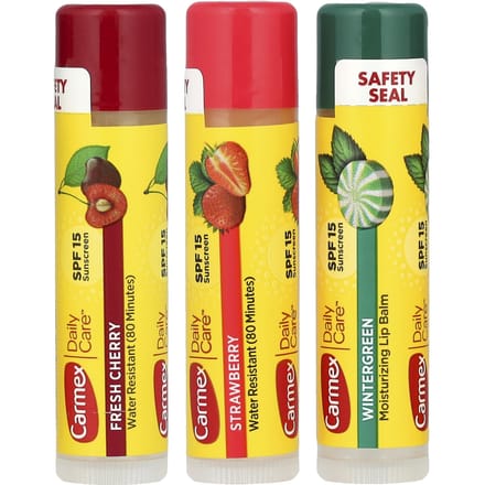 Dagelijkse Verzorging, Hydraterende Lippenbalsem, Multifunctioneel, Spf 15, 3 Stuks, 0,15 Oz (4,25 G) Elk yellow