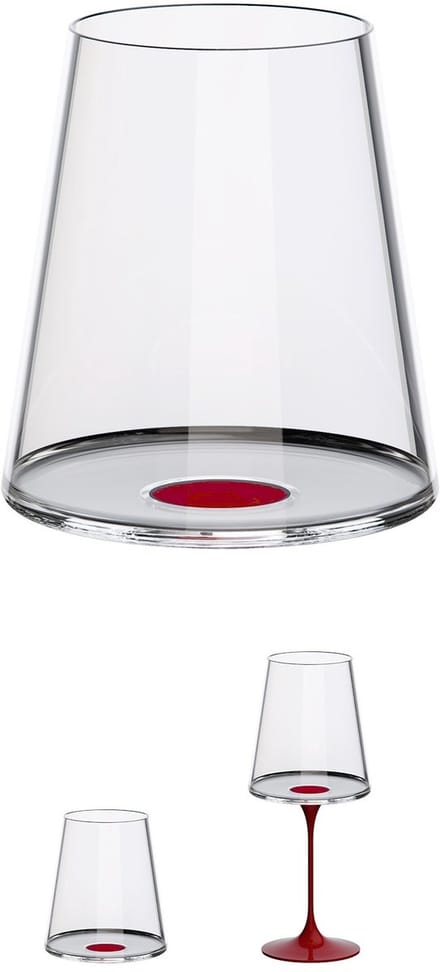 Trebonn SplitGlass - Tumbler / Rodewijnglas - 450ml - Set van 2 - Rood