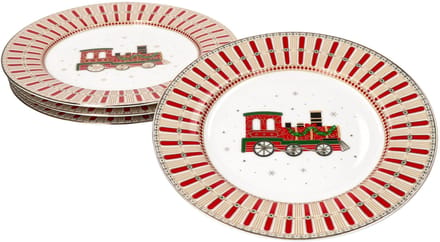 Set van 4 POLAR TRAIN porseleinen gebaksbordjes - R0944#EXPR