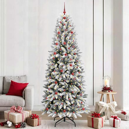 vidaXL - Kunstkerstboom - Wit - 240 - cm - PVC - en - plastic - en - staal - en - PE