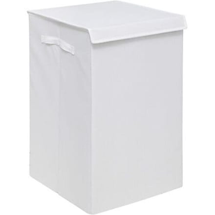 5Five Eureka sorteer wasmand - 74 liter - wit - 37 x 37 x 60 cm - MDF/Polyester stof - met afsluitklep
