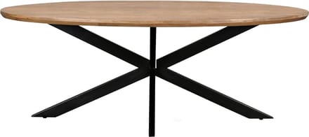 Livingfurn - Eetkamertafel Jesper Oval 240 cm - Mangohout / Gecoat Staal