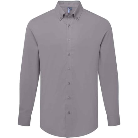 Premier Heren Supreme Oxford Formeel Overhemd Met Lange Mouwen (Staal)