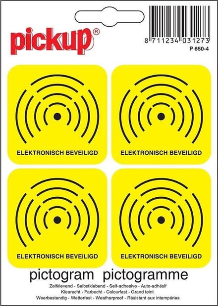 Pickup Mini Pictogram 4,7x4,7 cm - Elektronisch beveiligd - alarm