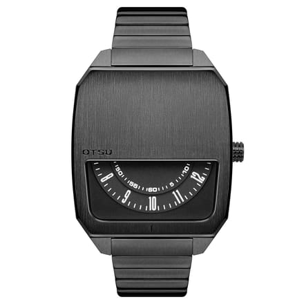 Hoc | Gunmetalgrijs Roestvrijstalen Horloge met Halve Wijzerplaat