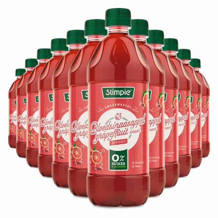 Slimpie Siroop Bloedsinaasappel Grapefruit - 12 x 650 ml - Voordeelverpakking