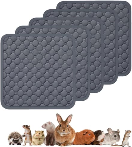 Fleece Bodembedekking C&C - Hok Liners - Knaagdieren Verblijf - Waterdicht & Ademend - 61 x 61 cm - Lichtgrijs