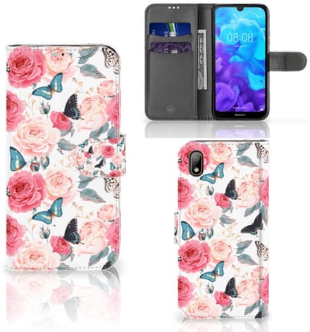 Huawei Y5 (2019) Hoesje Butterfly Roses