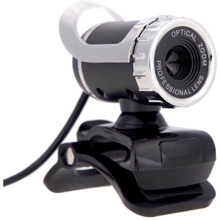 Desktop Webcam USB 2.0 Webcam Laptopcamera Ingebouwde geluidsabsorberende microfoon Video-oproep Webcam zilver