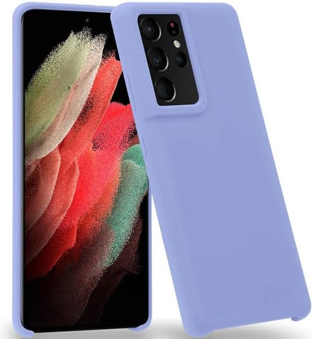 Solid hoesje Geschikt voor: Samsung Galaxy S21 Ultra Soft Touch Liquid Silicone Flexible TPU Rubber - Paars