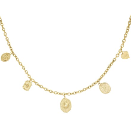 Ketting - Yehwang - Goud - Bedels - Statement ketting - Stainless steel - Sieraden