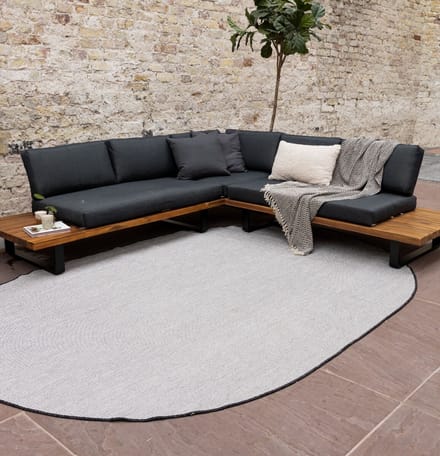 Buitenkleed Ovaal Mono - Zwart/Wit - Dubbelzijdig - EVA Interior - 160 x 230 cm - (M)