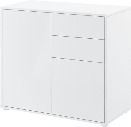 Commode Paarl druk en open 74x79x36 cm wit hoogglans