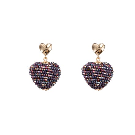 Go Dutch Label Oorknoppen full on beads hartje Lavender
