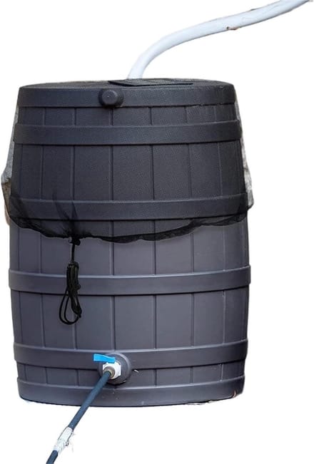 Regenton Afdekking - Ton Net - Water Opvang - Verstelbaar Trekkoord - 60 cm - Zwart