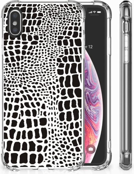 Back Cover voor Apple iPhone X | Xs Case Anti-shock Slangenprint