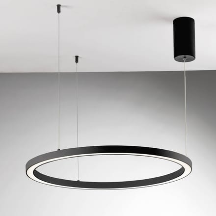 Luce Ambiente Design LED hanglamp Hoop, zwart, Ø 80 cm, metaal, CCT