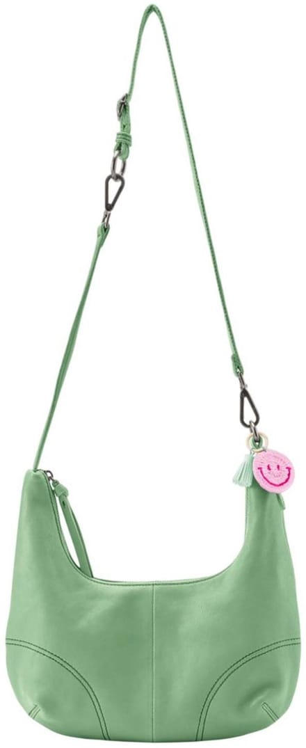 FREDsBRUDER Leren Schoudertas Take A Smile Midi Hobo Bag Fresh Mint Mintgroen