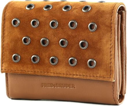 FREDsBRUDER Leren Portemonnee Hey You Rock Flap Wallet Dark Caramel Bruine