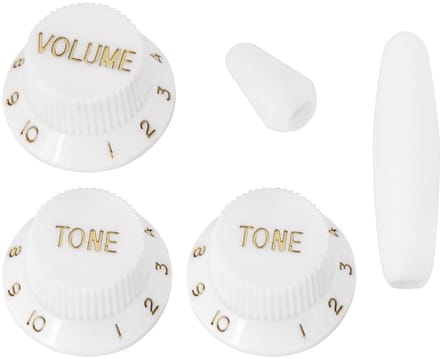 Dailygoody - Knoppen Set - Schakelaar Tip Kit - 2 Tone 1 Volume - Wit - Geschikt voor Stratocaster Gitaren - 5-delige Set