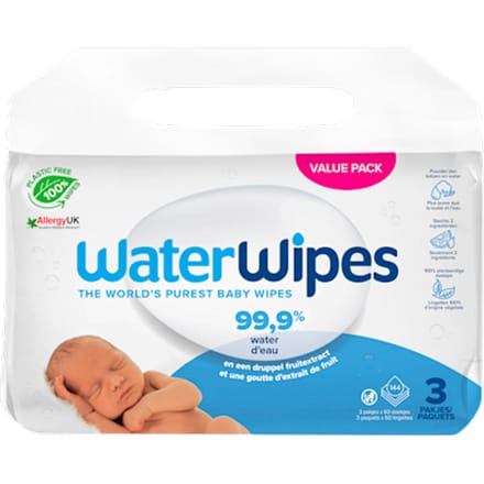 WaterWipes Billendoekjes Bio - 3 x 48 stuks - 144 doekjes
