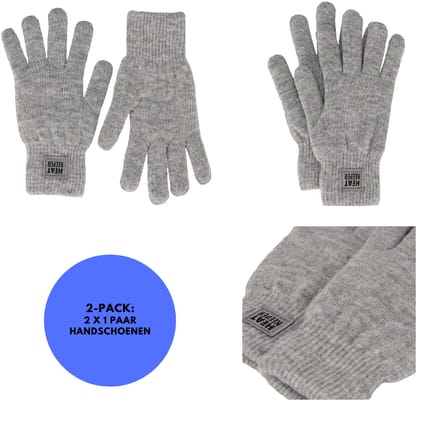 Heatkeeper - Thermo handschoenen - Dames - Grijs - One size - 2-Paar
