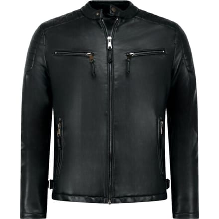 Leren Jas Heren - Biker Jack Heren - Tussenjas Heren - Heren Jas - Zwart