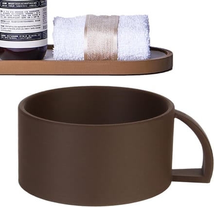 Scheerkom - Scheerschuim bakje - Dagelijkse verzorging - Antislip bodem - 15 cm breed - Bruin