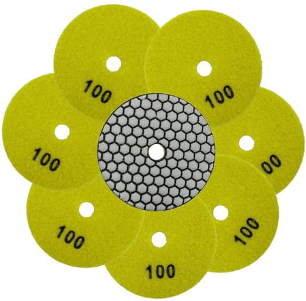 Diamant Polijstpads - Schuurschijven Steen - Graniet Polijsten - Droge Afwerking - 100 mm Diameter