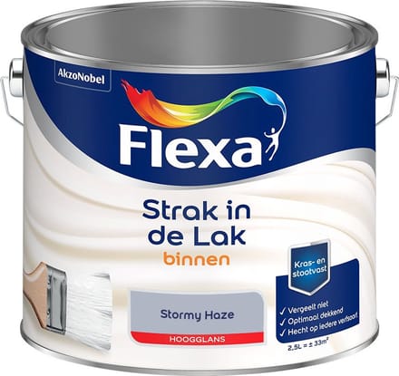 Flexa - Strak In De Lak Binnenlak Hoogglans - Stormy Haze - Mengverf - 2,5 L