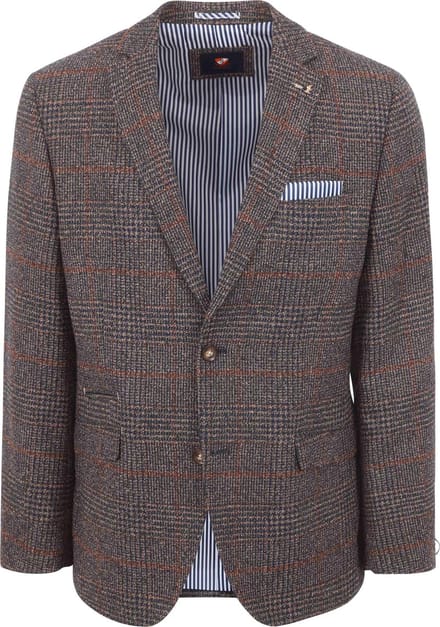 Suitable Colbert Heleen Ruit Bruin - Maat 50 - Heren blazer